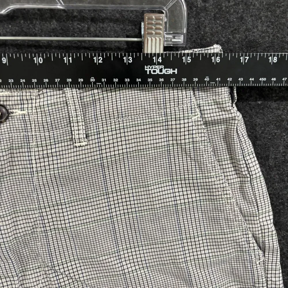 American Eagle Pants Mens 32x30 Gray Plaid Cotton Casual Flat Front Trousers